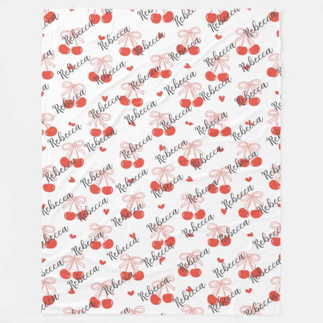 Polaire Couverture personnalisée avec cerises (Devant)