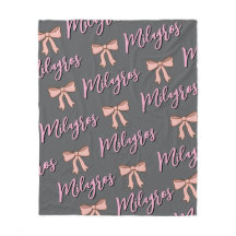 Couverture personnalisée avec nom et nœud, cadeau 