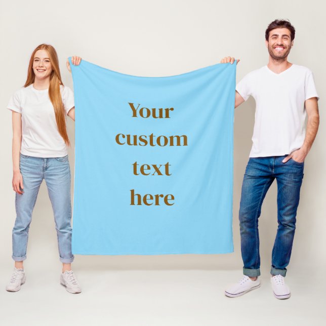 Polaire Couverture personnalisée avec texte vierge Nom Mes (En situation)