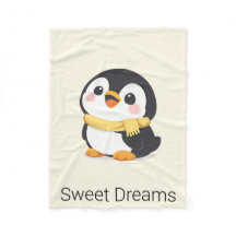 Couverture personnalisée bébé pingouin chibi migno