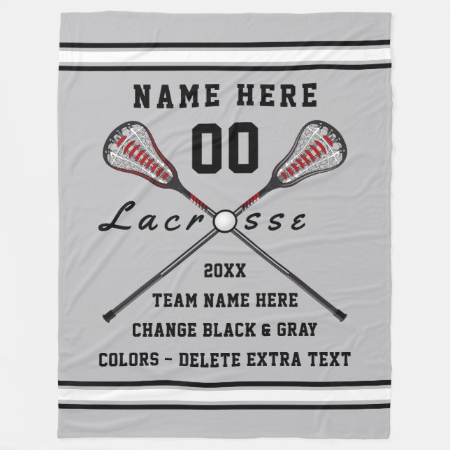 Polaire Couverture personnalisée de lacrosse votre TEXTE (Devant)