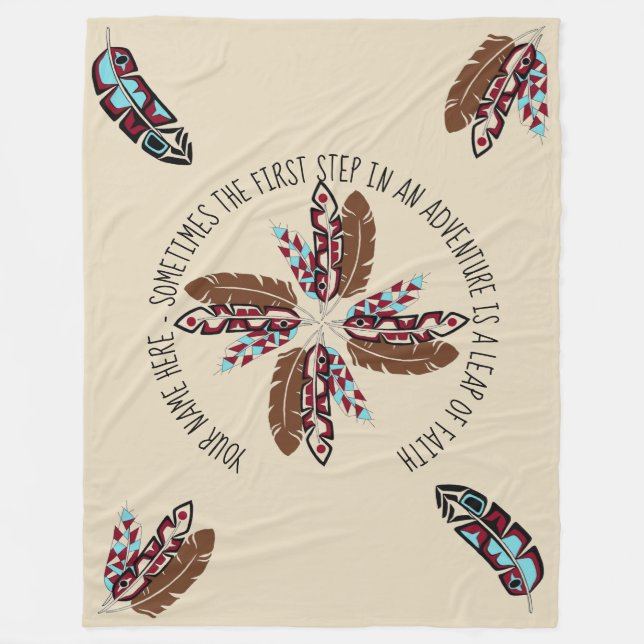 Polaire Couverture personnalisée de plume de Natif (Devant)