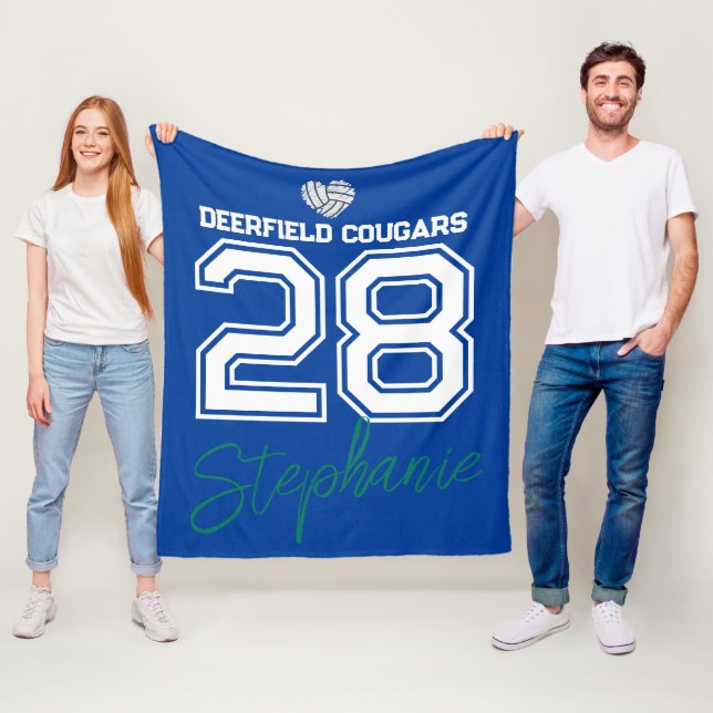 Polaire Couverture personnalisée de volleyball nom numéro  (En situation)