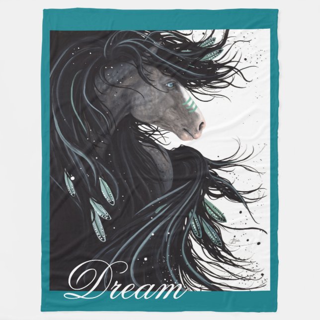 Polaire Couverture personnalisée Dream Horse par Bihrle (Devant)