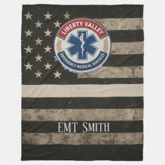 Polaire Couverture personnalisée EMT Thin White Line blanc