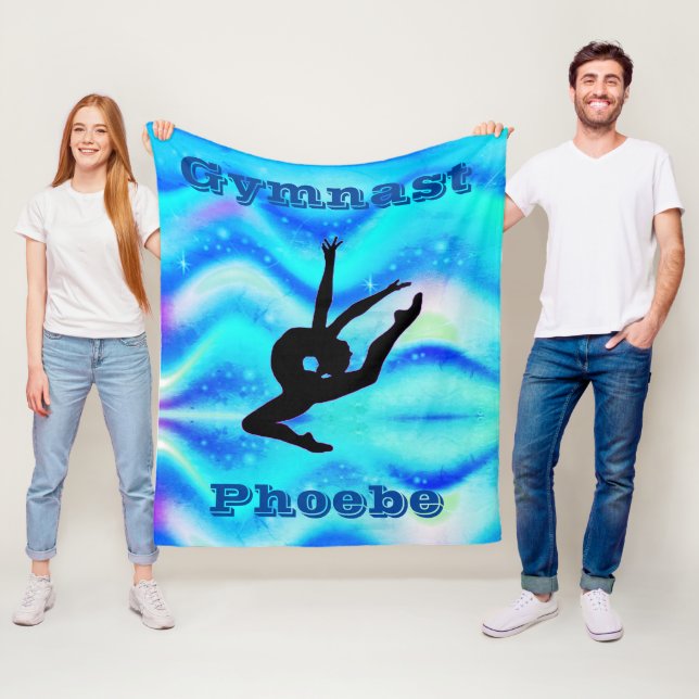 Polaire Couverture personnalisée en fleece bleu vert pour  (En situation)