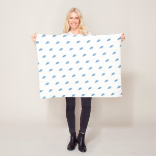 Polaire Couverture personnalisée en molleton bleu feuille