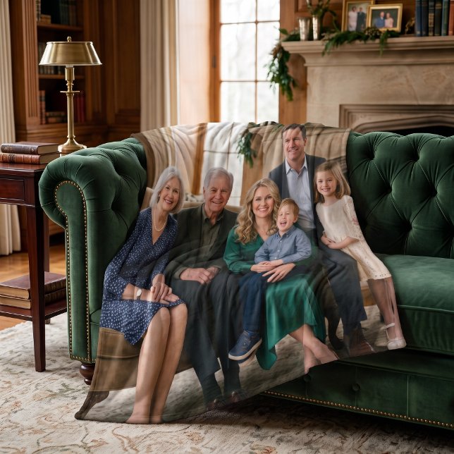 Polaire Couverture personnalisée en molleton de portrait d (Classic Family Portrait Custom Fleece Blanket)