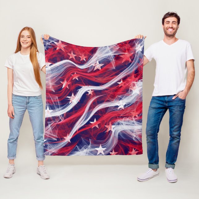 Polaire Couverture personnalisée en molleton drapeau améri (En situation)