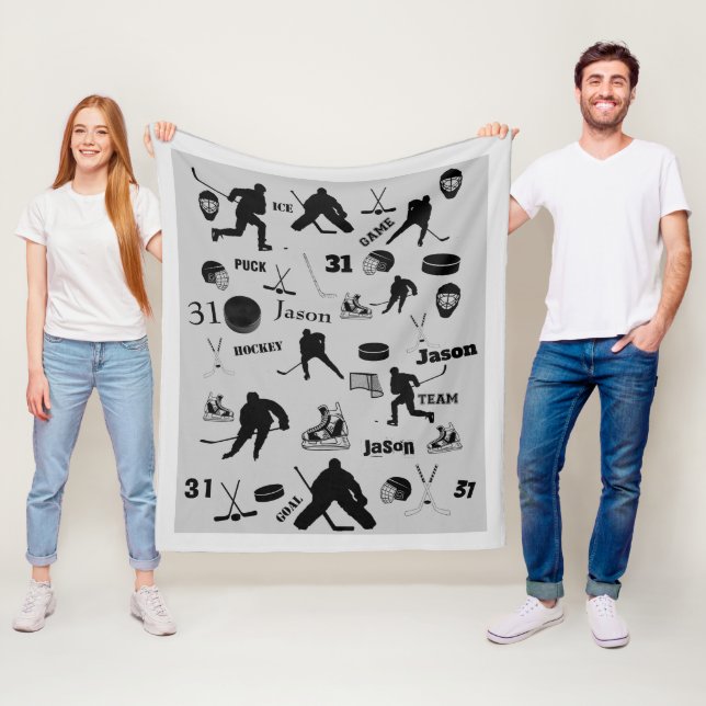 Polaire Couverture personnalisée HOCKEY (En situation)