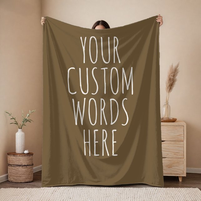 Polaire Couverture personnalisée marron avec texte pour ma (Custom Message Blanket Gift for Mom, Dad, Grandma, Grandpa, Teachers, Friends & Coworkers)