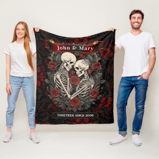 Polaire Couverture personnalisée pour amoureux de squelett