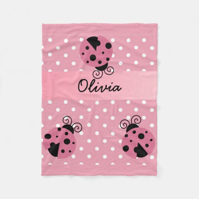Polaire Couverture personnalisée rose d'ouatine de point (Devant)