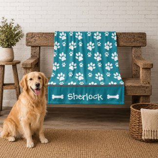 Polaire Couverture personnalisée verte pour chien, cadeau