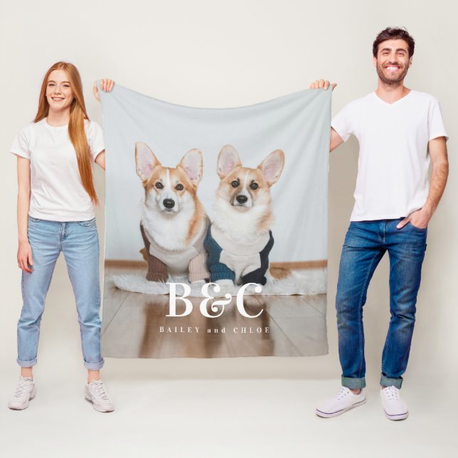 Polaire Couverture Photo en Fleece Monogramme Nom de Maman (En situation)