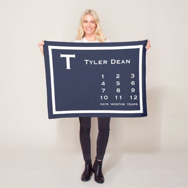 Polaire Couverture photo personnalisée moderne bébé Jalon (En situation)