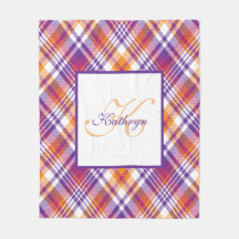 Couverture Plantée personnalisée violette, orange
