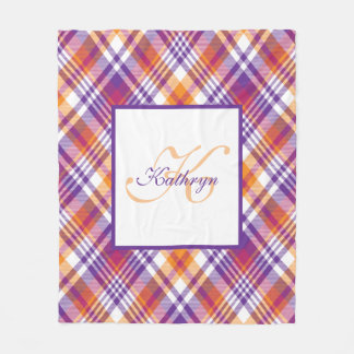 Polaire Couverture Plantée personnalisée violette, orange