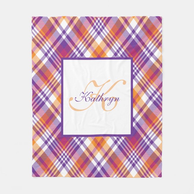 Polaire Couverture Plantée personnalisée violette, orange  (Devant)