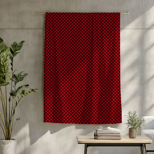 Polaire Couverture plaquée Buffalo classique tons rouge et (Classic Buffalo Plaid Blanket Red and Black Tones)