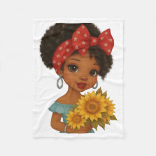 Polaire Couverture Portrait Fille au Tournesol ADOM