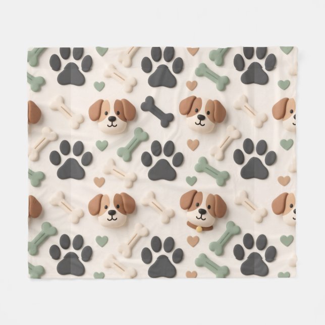 Polaire Couverture pour animaux en molleton à empreinte de (Devant (Horizontal))