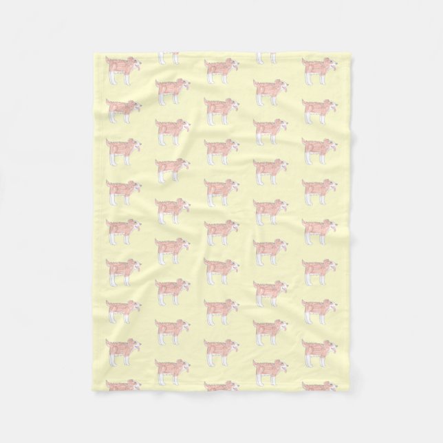 Polaire Couverture pour bébé chien heureux (Jaune petit) (Devant)