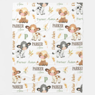 Polaire Couverture pour bébé de vache personnalisée | Cein