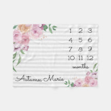 Couverture pour bébé en pierre de taille florale