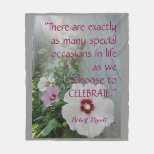 Polaire Couverture pour célébrer, citation Fleurs de brume