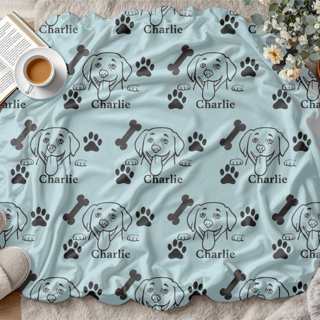 Polaire Couverture pour chien avec nom pattes  cadeaux pou (Créateur téléchargé)