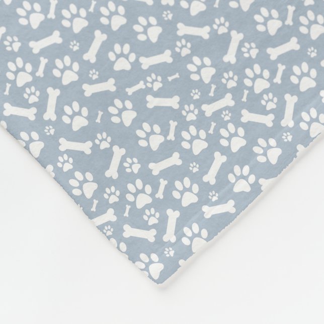 Polaire Couverture pour chien - Empreinte de patte et os (Coin)