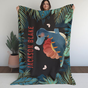 Polaire Couverture pour les garçons avec Dinosaure et Lieu