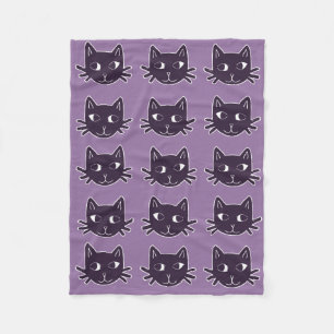 Polaire Couverture pourpre d'ouatine d'impression de chat