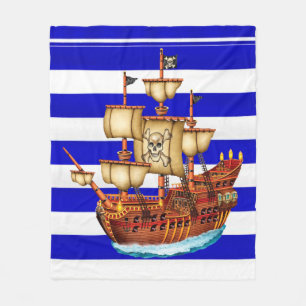Polaire Couverture rayée d'ouatine de bateau de pirate