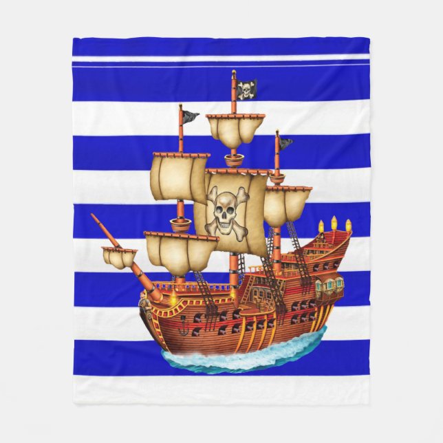 Polaire Couverture rayée d'ouatine de bateau de pirate (Devant)