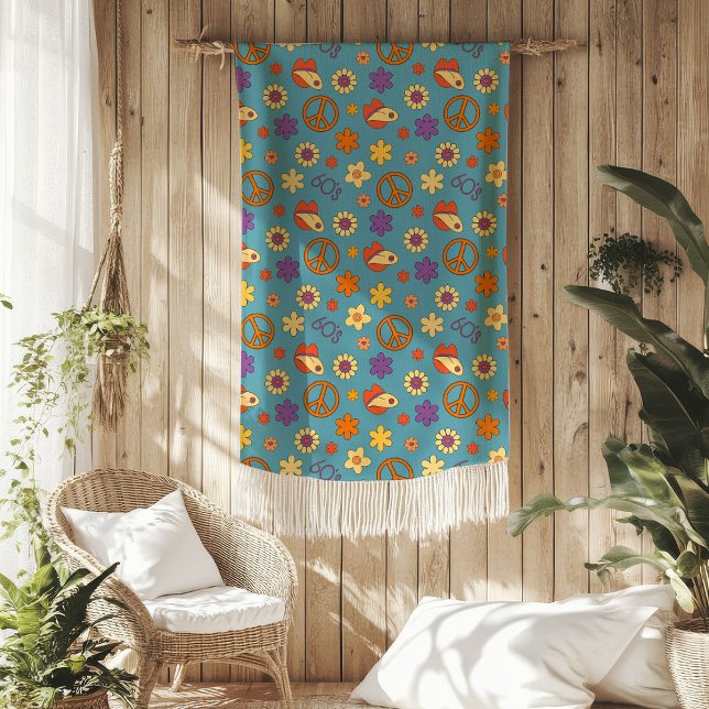 Polaire Couverture Rétro Pastel Funky Style 70s (Retro Vibes Blanket Pastel Funky 70s Style)
