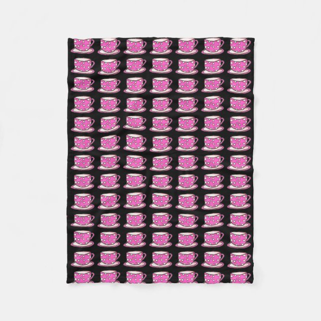 Polaire Couverture rose d'ouatine de tasses de café (Devant)