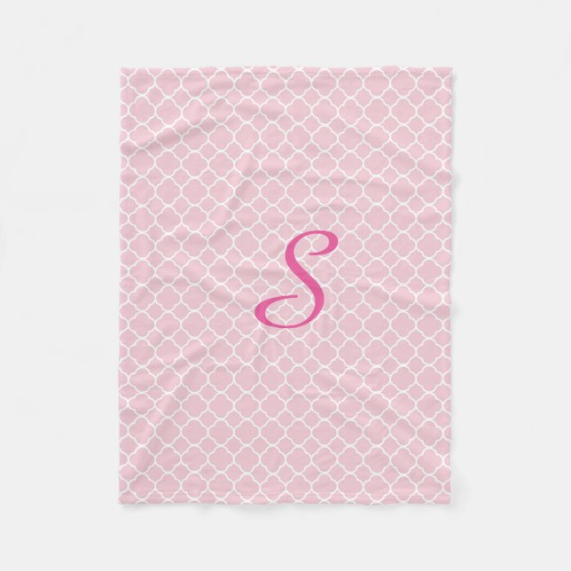 Polaire Couverture rose et blanche d'ouatine de Quatrefoil (Devant)
