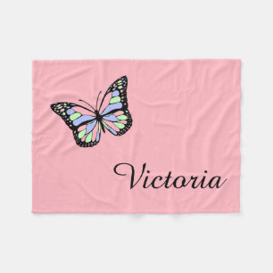 Polaire Couverture rose nommée faite sur commande de