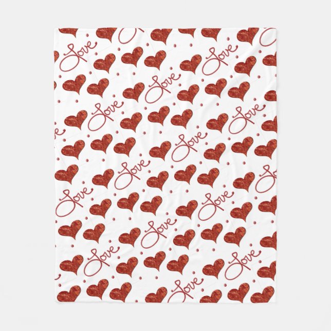 Polaire Couverture Rouge Amour (Devant)