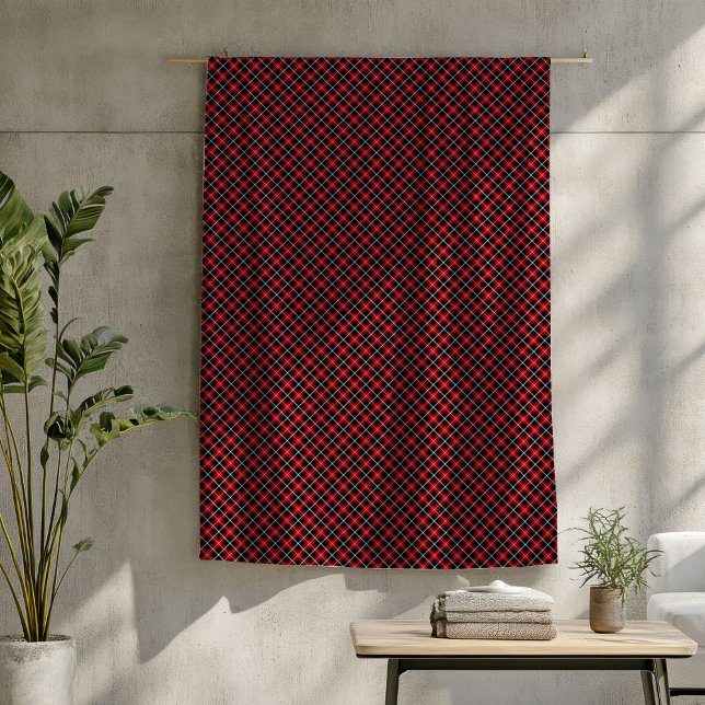 Polaire Couverture Rouge et Noire – Style Classique de Cab (Red and Black Blanket – Classic Tartan Cabin Style)