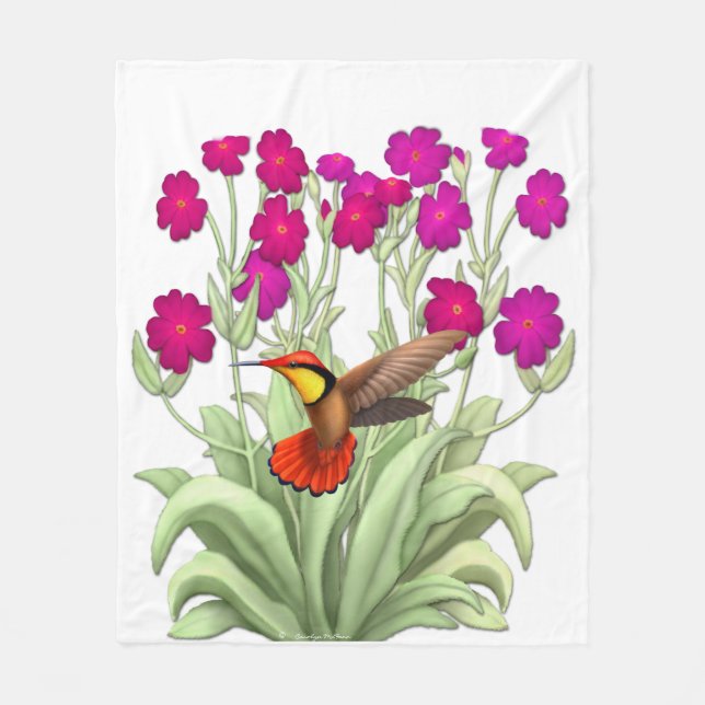Polaire Couverture rouge rouge d'ouatine de colibri de (Devant)
