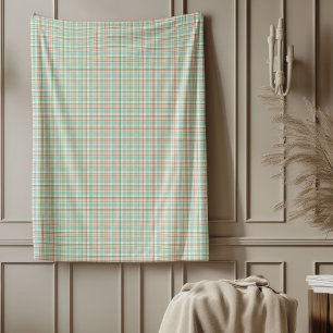 Polaire Couverture rouge vert plaid dans des tons pastel