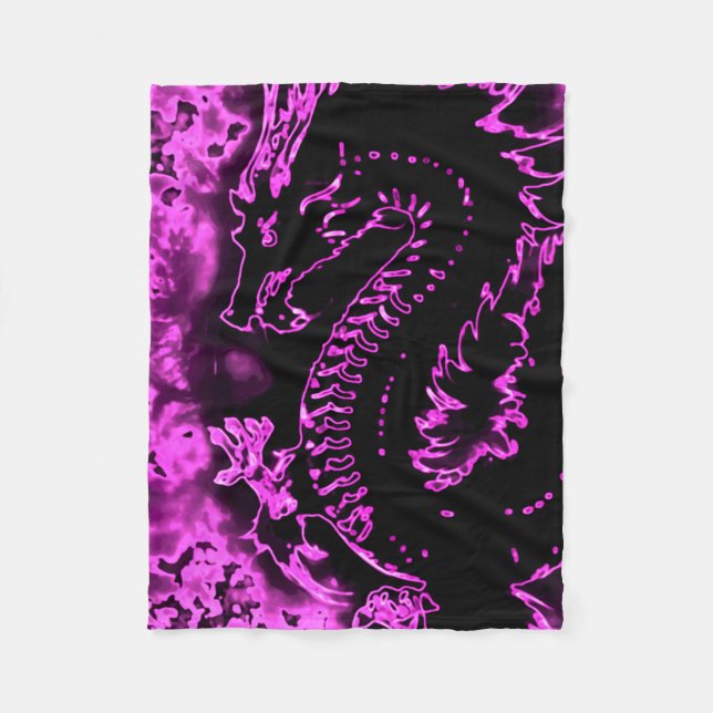 Polaire Couverture samouraï pourpre d'ouatine de dragon (Devant)