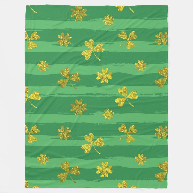 Polaire couverture shamrock en or st patrick (Devant)