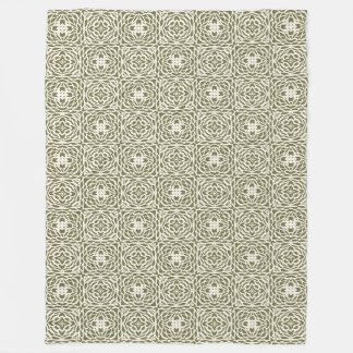 Polaire Couverture Sherpa à treillis floral olive