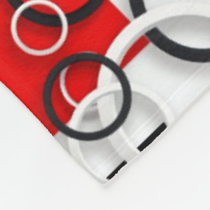 Polaire Couverture Sherpa Cercles Rouge Noir
