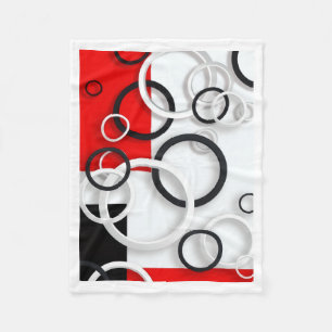Polaire Couverture Sherpa Cercles Rouge Noir