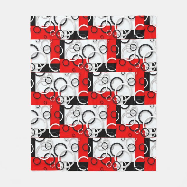 Polaire Couverture Sherpa Cercles Rouge Noir (Devant)